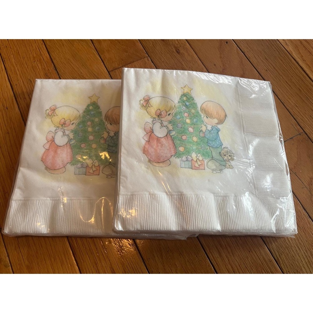 Precious Moments Christmas Napkins 1993 Hallmark 3 Ply Facial Tissues 32
